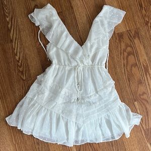 NWOT Selfie Leslie White Ruffle Graduation Dress